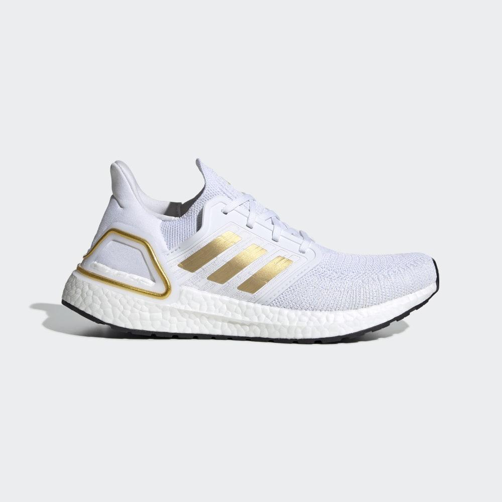 Adidas Ultraboost 20 Hrvatska - Ženske Tenisice Za Trčanje - Bijele/Zlatne Metalne/Crne (LZQSTD260)